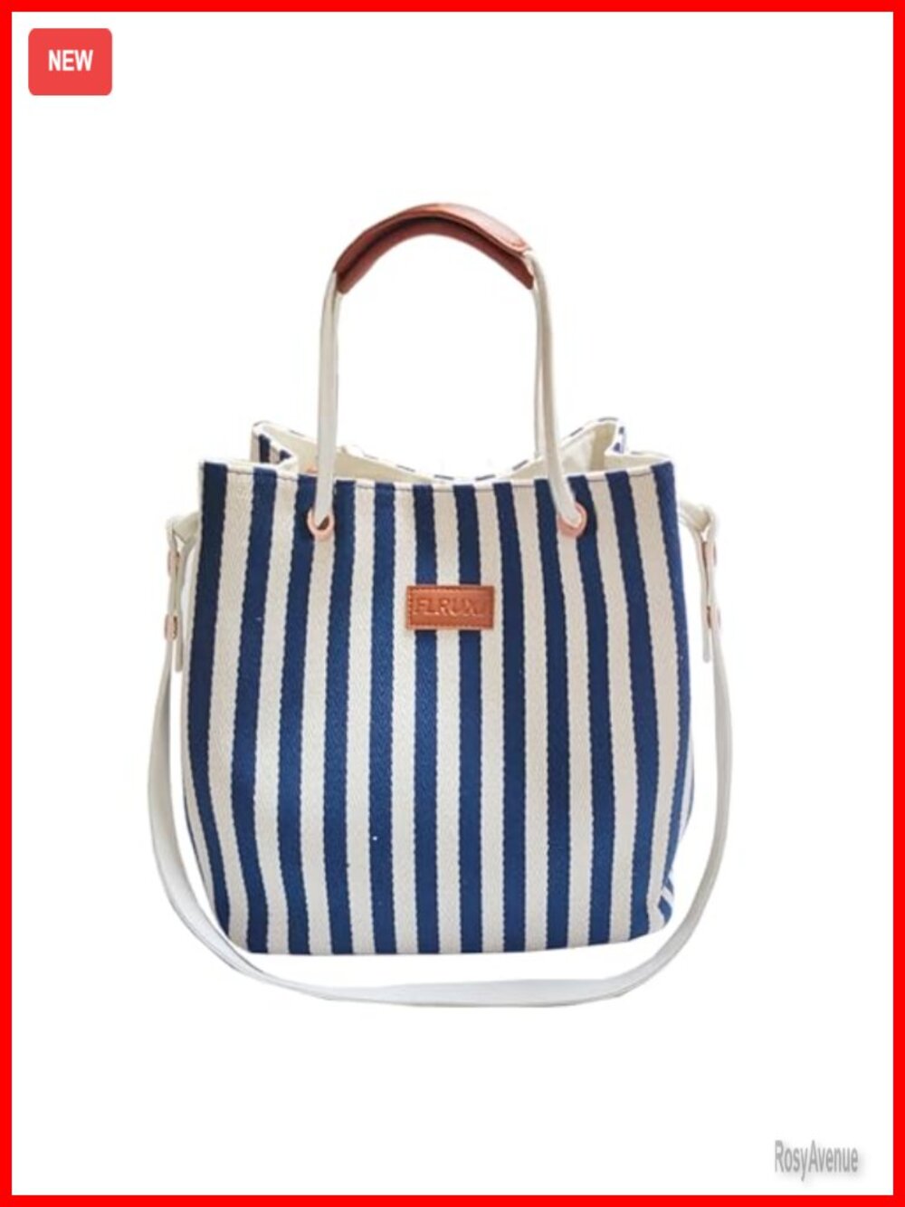 Canvas Tote Bag Medium Striped Beach Travel Shopping Bag